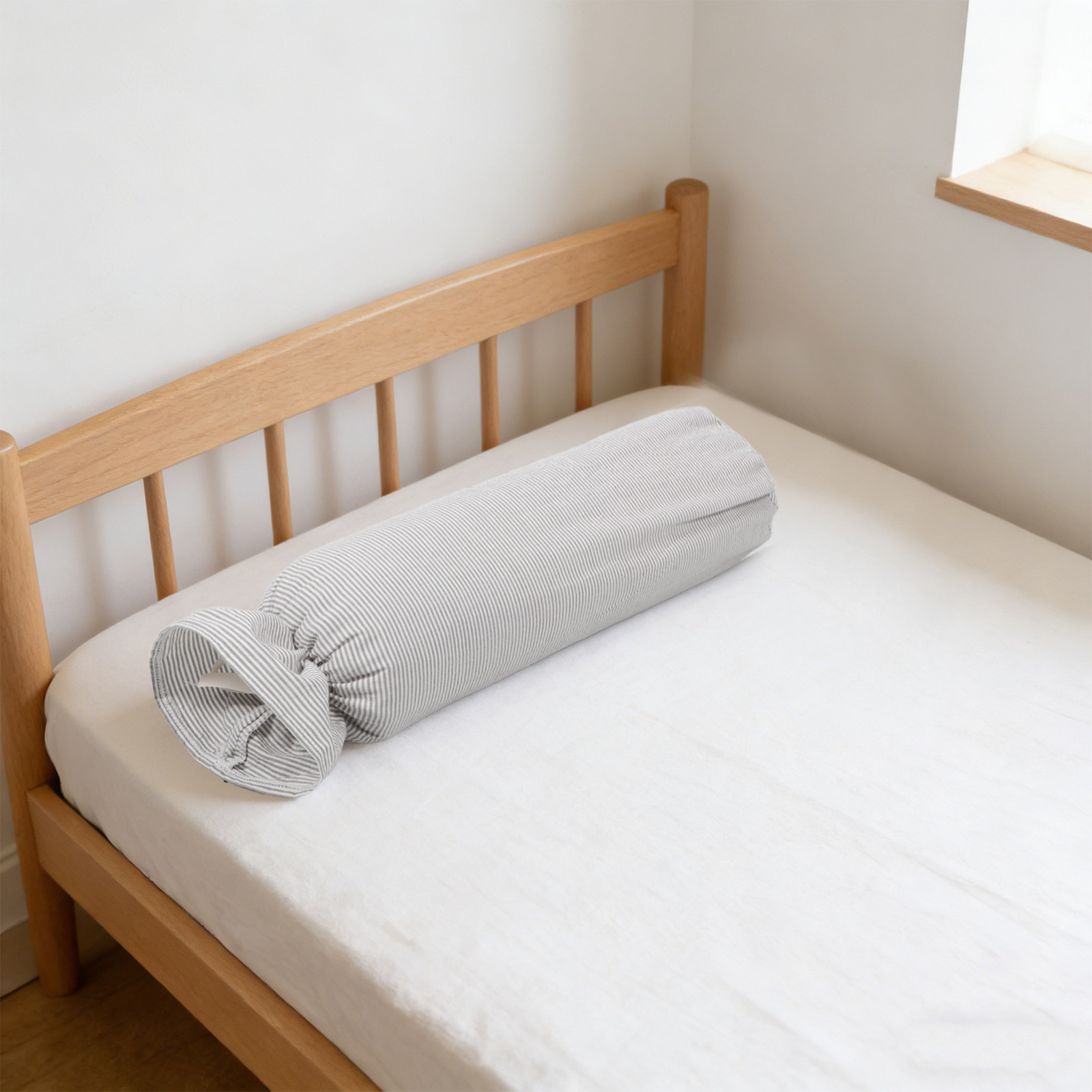Bolster Cushion Round - Açık Gri Silindir Boyun Yastık Kılıfı