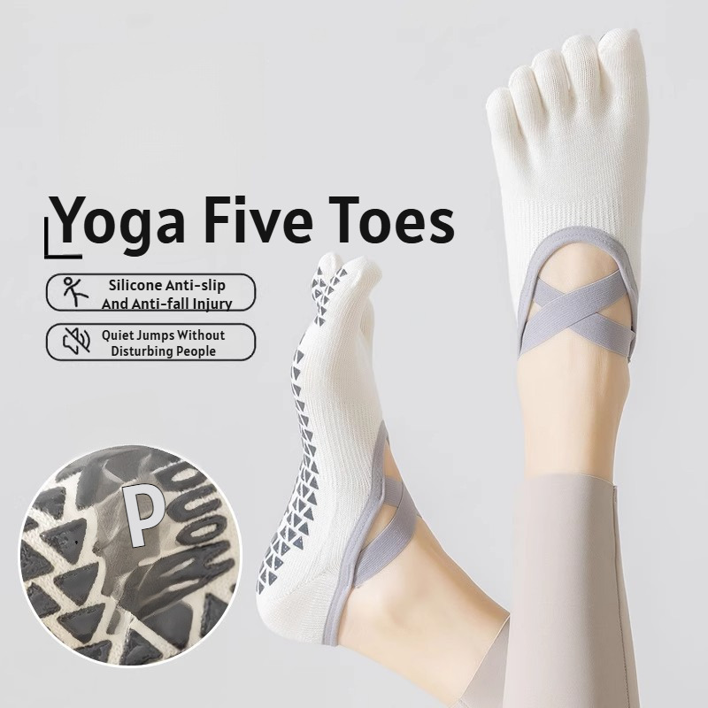 Pilates With Yoga - Yazlık ince beş parmaklı yoga çorapları,