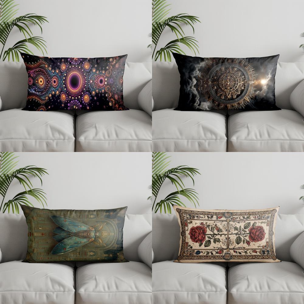 Bolster Cushion Round - Ev Dekor Renkli Mistik Yuvarlak Desen